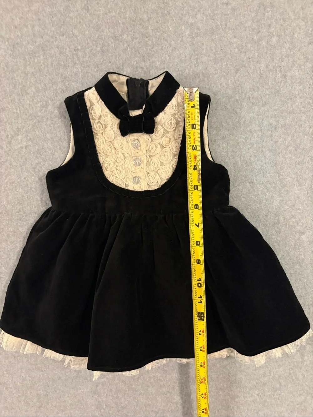 Harajuku Mini for Target Baby Black Velvet & Lace Tuxedo Dress Size 9M